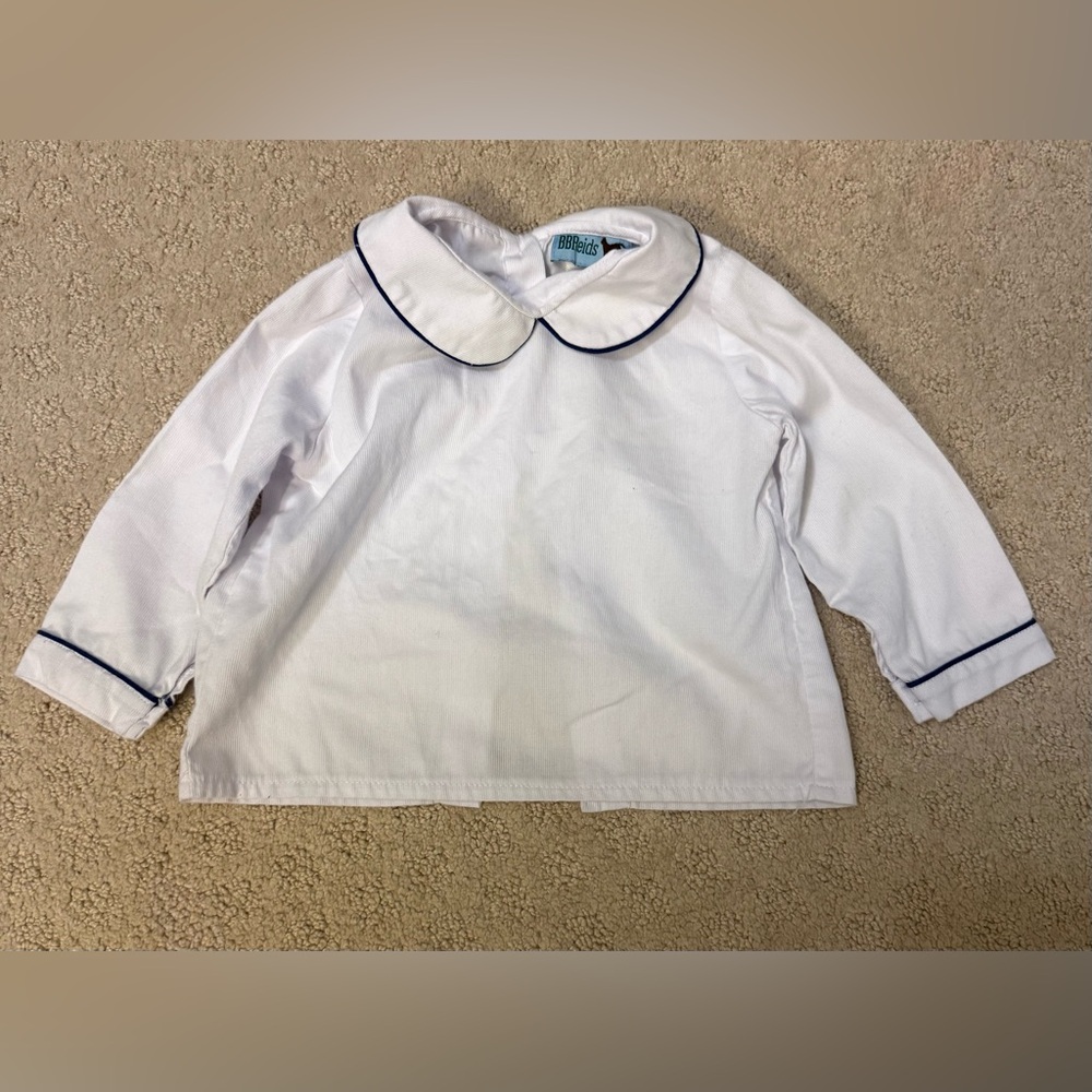 BBreids White Peter Pan Collar Shirt, Size 18M